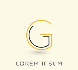 Minimal Letter 'GG' Logo Design Illustration Template.