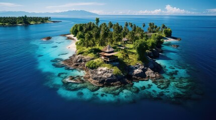 tourism secluded island retreats illustration paradise lush, ocean view, marine life tourism secluded island retreats - obrazy, fototapety, plakaty