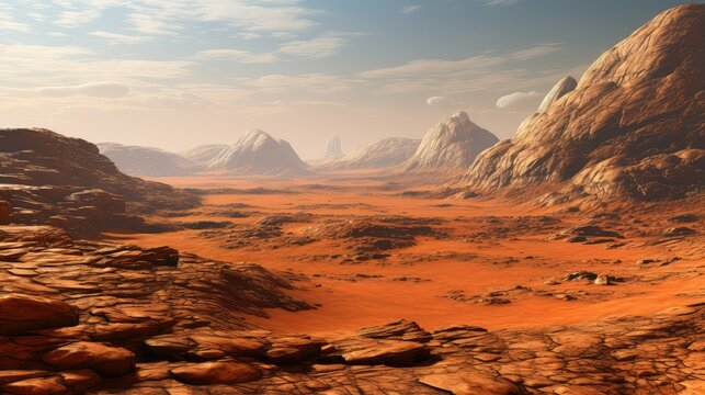 planet Mars Hellas Planitia illustration planets