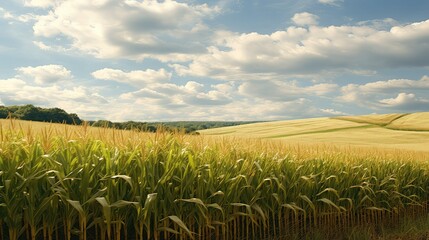 field iowa cornfields agricultural illustration corn rural, landscape agriculture, sky green field iowa cornfields agricultural - obrazy, fototapety, plakaty