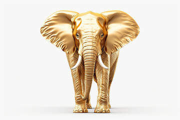 gold elephant on a white background