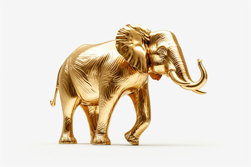 gold elephant on a white background