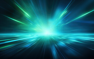 Blue green light effect abstract background,created with generative ai tecnology.