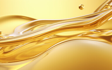 Yellow essential oil liquid background,created with generative ai tecnology.