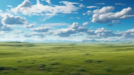 scenic rolling prairie expansive illustration hills sky, landscape nature, blue field scenic rolling prairie expansive