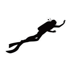 diver silhouette design. people swim underwater sign and symbol.