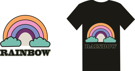 T-shirt design with typo After the storm comes the rainbow