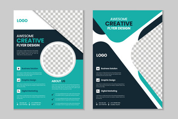 A4 flyer template design, business brochure, annual report, portfolio, magazine, poster, company profile template design