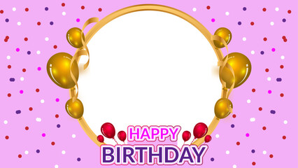 Happy birthday text typhography red cakes sticker transparent background