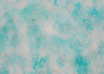 Relief concrete texture, aquamarine abstract background in grunge style
