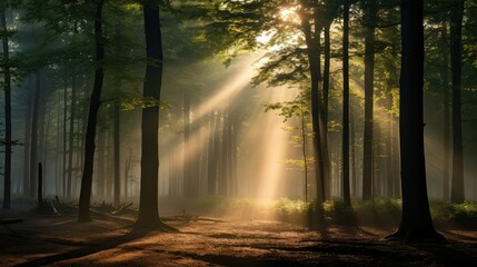 beautiful sunrise woods first illustration season landscape, forest natural, tree sunlight beautiful sunrise woods first