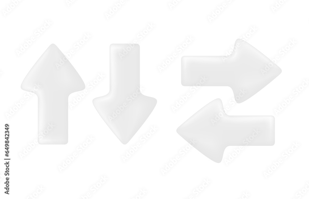 Poster white arrows clipart isolated on white background. 3d vector element