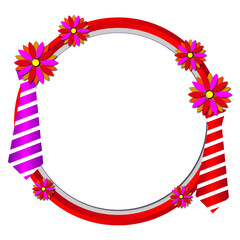 Red circle frame and Happy fathers day typography vector calligraphy text 18 june © MD IQBAL HOSSAIN