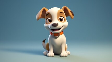 3d rendering of cute cartoon dog UHD 8k Generative Ai