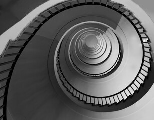 Fototapeta premium spiral staicase like a snail with propotions of Golden Ratio