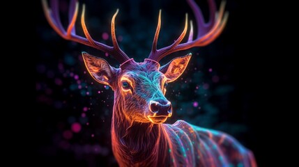A photography of a majestic deer in its natural habita Generative Ai