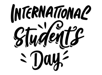 happy students day typography. lettering, callygraphy international students day vector