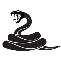 Fototapeta premium illustration of black snake isolated on white background