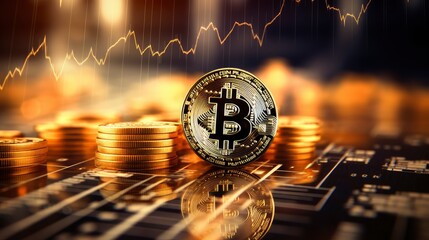 bitcoin with price chart, Generative AI