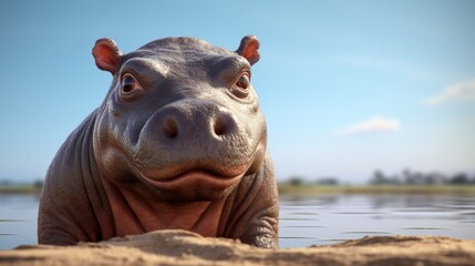 baby hippo UHD 8k Generative Ai