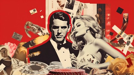 Casino collage style, Generative AI