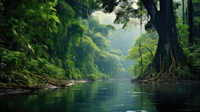 forest borneos rainforest dense illustration jungle rain, borneo tree, nature environment forest borneos rainforest dense