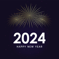 HAPPY NEW YEAR 2024 - Festive New Year's Eve Party background greeting card