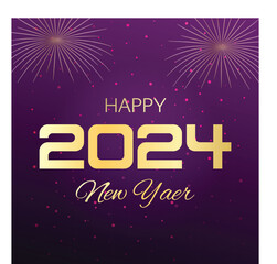 New Year 2024 celebration greetings poster design