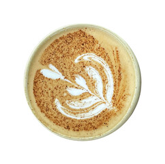 Hot coffee with latte art