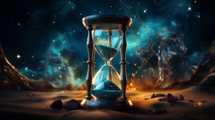 hourglass in space