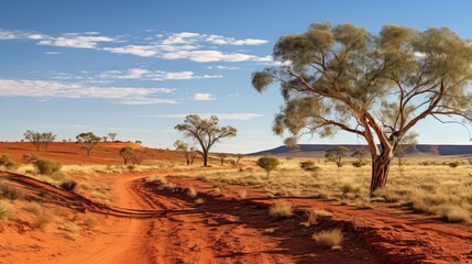 desert australian outback remote illustration landscape arid, dry land, nature outdoor desert australian outback remote - obrazy, fototapety, plakaty