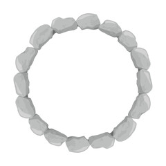 石のラインの丸いフレームイラスト