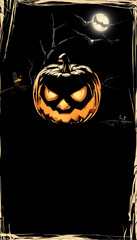 Halloween Background. Halloween poster pumpkin