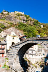 Pont San Martìn in Aosta Valley,  Piedmont, Italy - obrazy, fototapety, plakaty