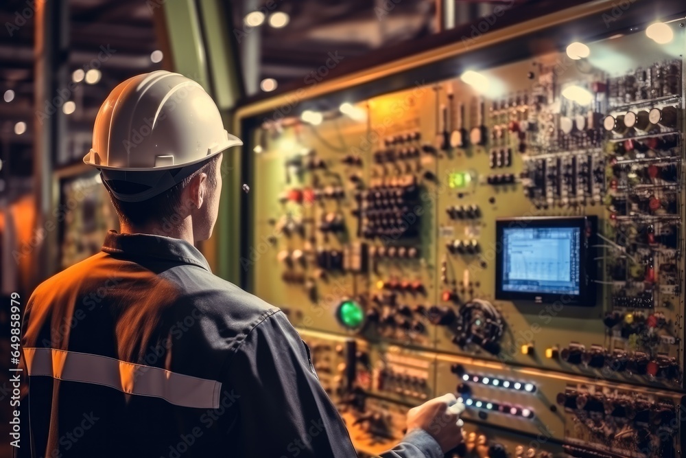 Aufkleber Electronic Plant Engineer in charge of monitoring and maintaining the factory work system to keep it working there is no system disruption in production plant, Electrical Mechanical.