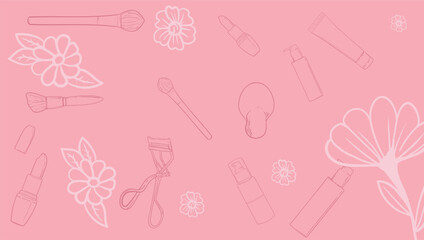 Background floral and cosmetic beauty minimal illustratiom blossom for banner, advertising and promotion elegant luxury concept