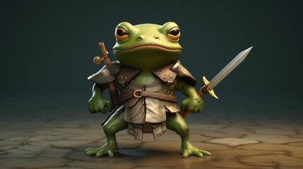 high quality green warrior toad he is Generative Ai