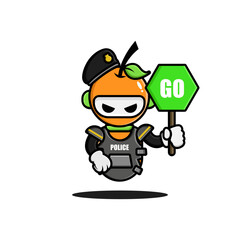 Robot police orange mascot character