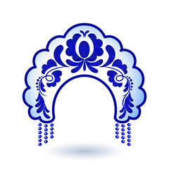 Kokoshnik with pearls. Vector illustration