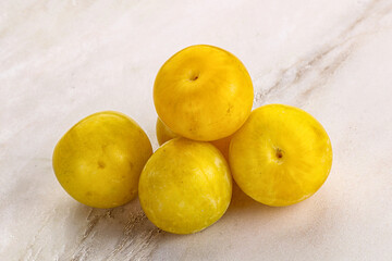 Yellow sweet plum heap fruit