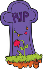 Tombstone Vector Illustration Cartoon