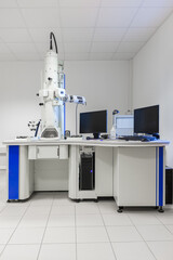 Full view of an Analytical Transmission Electron Microscope (ATEM), laboratory specialized in the detection of asbestos fibers