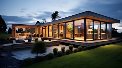 Comfortable large bright modern house with huge windows, located in an ecologically clean place