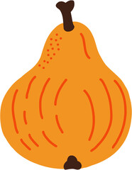 doodle freehand sketch drawing of pear fruit.	