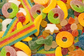 Assorted gummy candies.  Jelly  sweets.