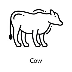 Cow doodle Icon Design illustration. Agriculture Symbol on White background EPS 10 File