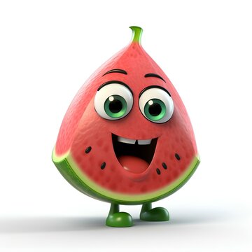 Watermelon fruit 3D cartoon character