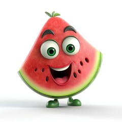 Watermelon fruit 3D cartoon character