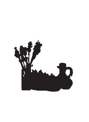silhouette of a person in a vase