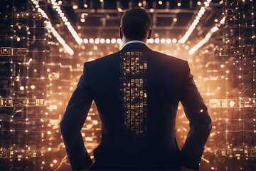 Business and Data Protection businessman using laptop and smartphone internet network security with AI Artificial intelligence technology.Client service, digital marketing and social network